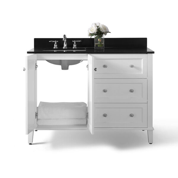 Hannah White 48-Inch Left Basin Vanity Console