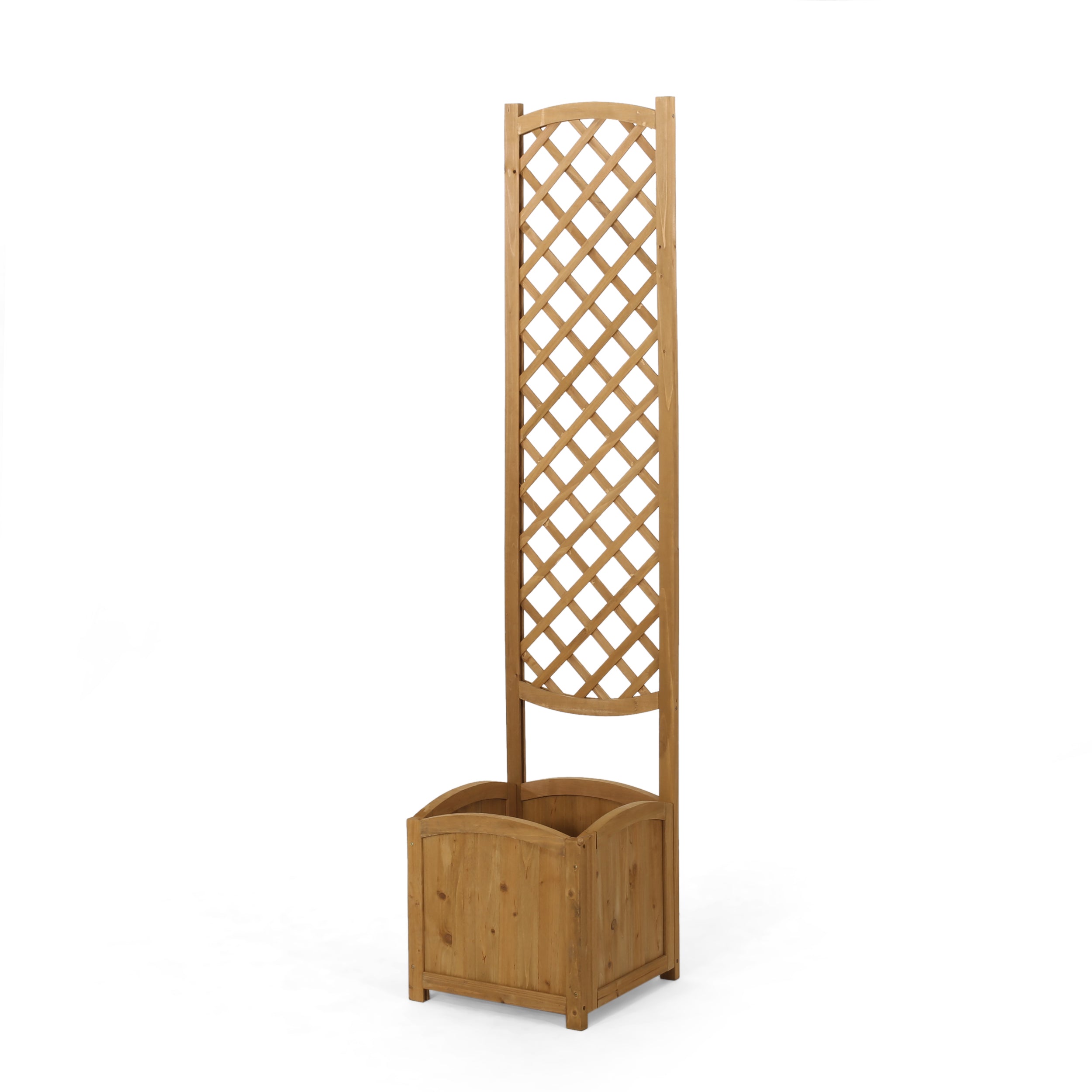 Mallett Traditional Square Firwood Planter Box with Trellis