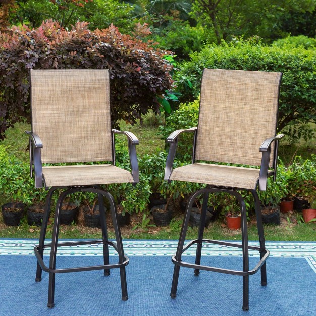 2pk Outdoor Swivel Bar Height Stools Captiva Designs