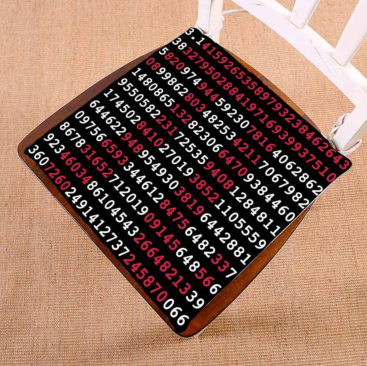 Pi Sign And Pi Numbers On Black Background Chair Pads Chair Mat Seat Cushion Chair Cushion Floor Cushion 45x45 Cm