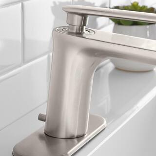 Glacier Bay Carmine Single Hole Single-Handle Bathroom Faucet in Brushed Nickel FS6AC071BNV