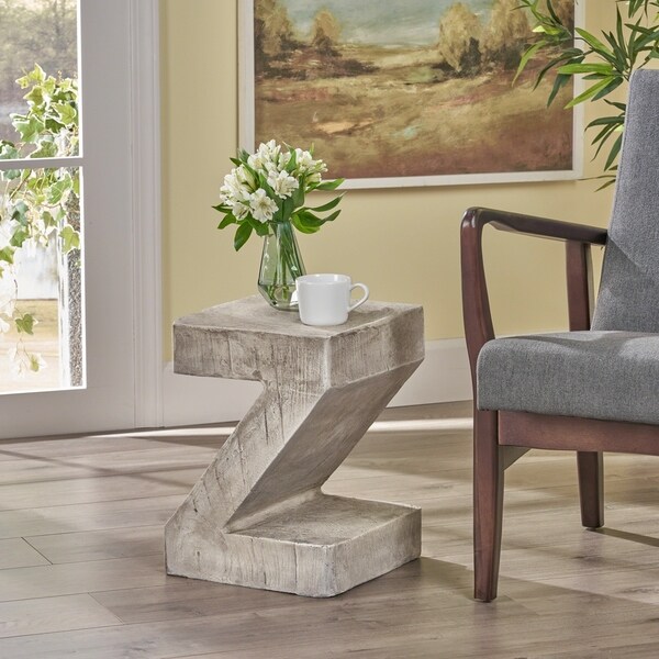 DeAngelo Light-Weight Concrete Side Table by Christopher Knight Home