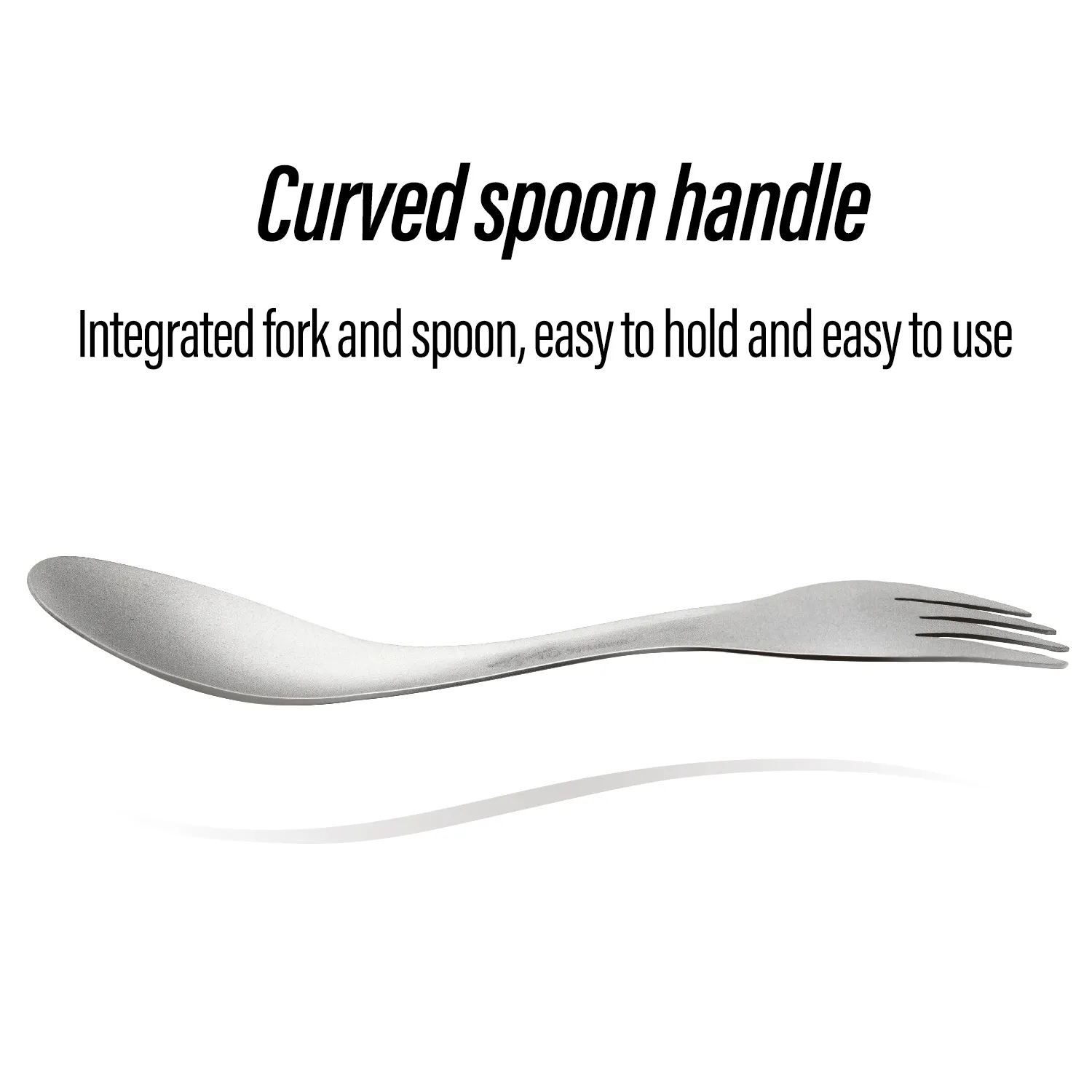 TiTo Titanium Ultralight 2 in 1 Spork Customized Camping Titanium Spork Hiking Travel Cutlery