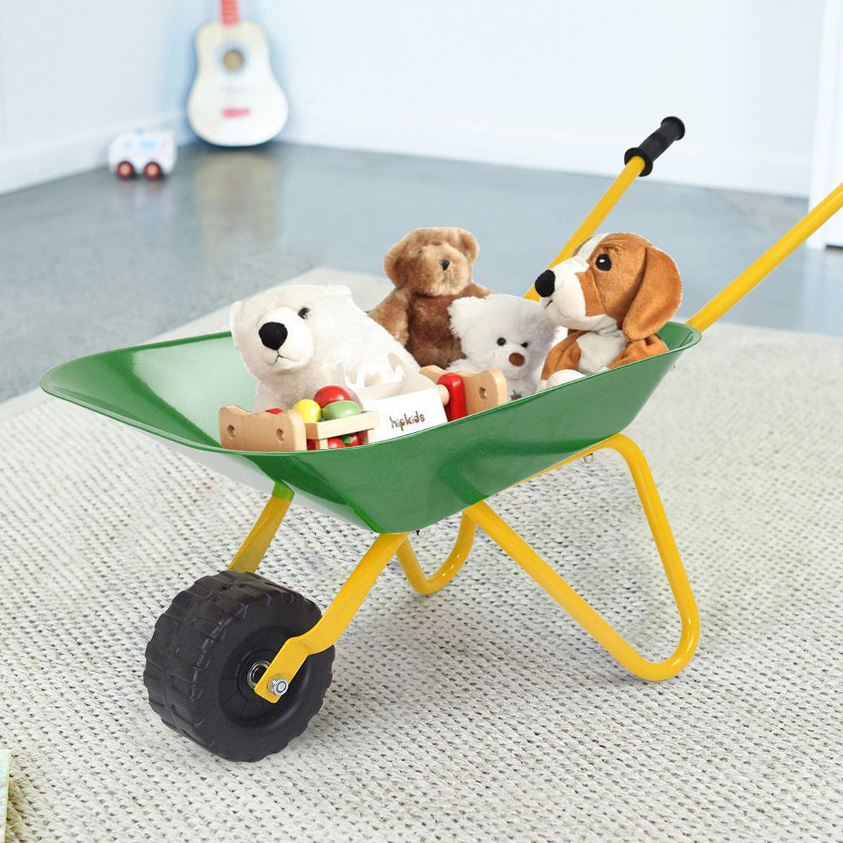 Kids Metal Wheelbarrow, Yard Rover Steel Tray