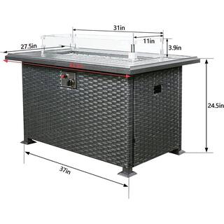 43 Inch Metal Outdoor Fire Pit Table with Aluminum Tabletop AM915C-1321