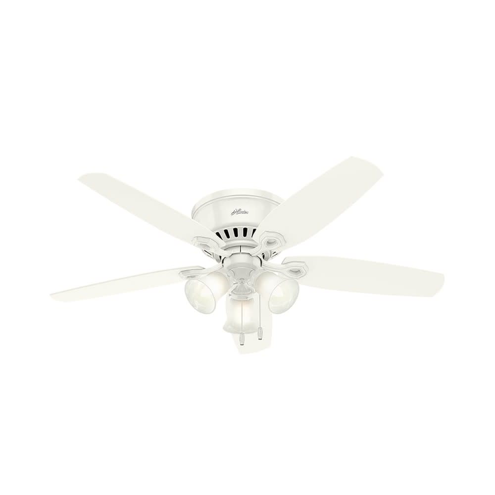 Hunter Builder Ceiling Fan 52 LED Indoor Snow White/Light Oak ;