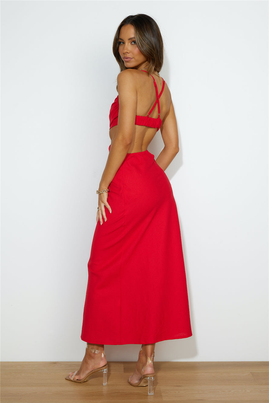 Count It In Maxi Dress Red