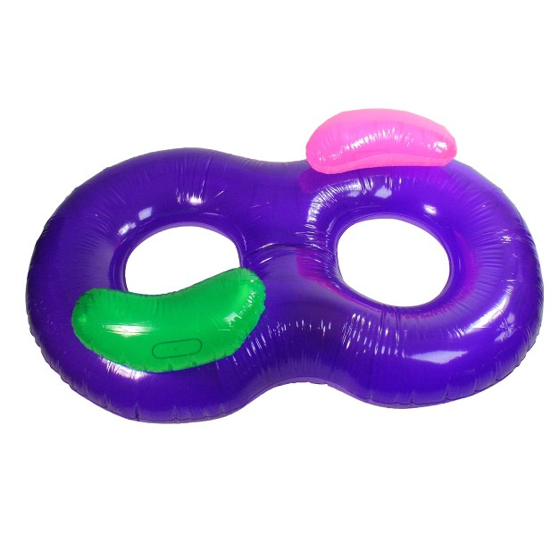 Inflatable Purple Side By Side Swimming Pool Lounger Raft