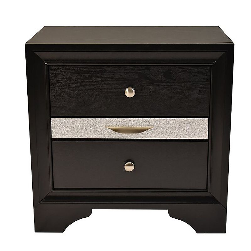 Matrix Modern Style 2-Drawer Nightstand Made with Wood and Extra Storage