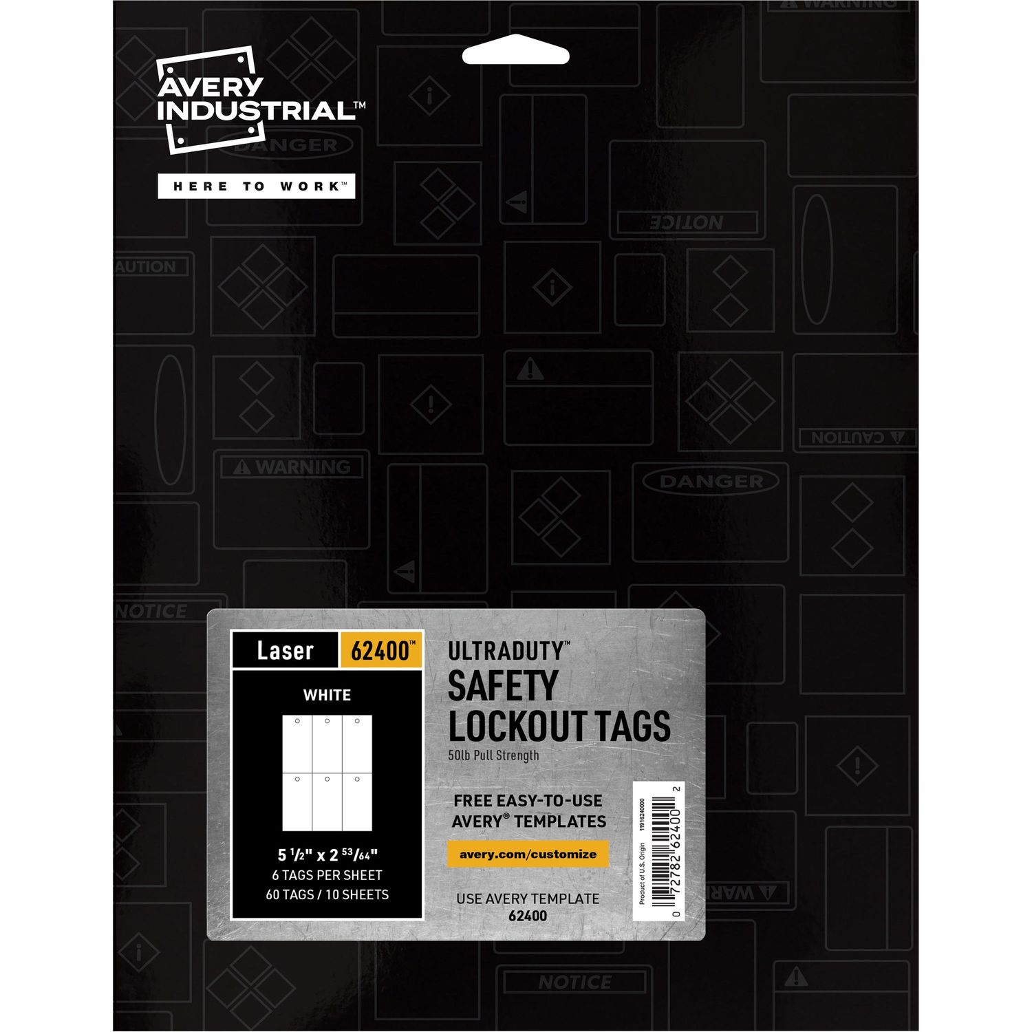 UltraDuty Lock Out Tag Out Hang Tags by Avery AVE62400