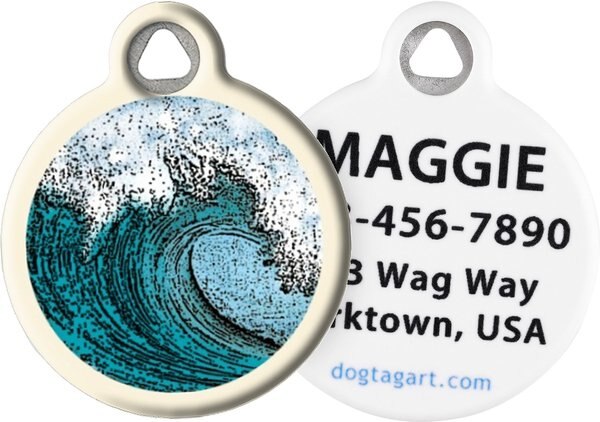 Dog Tag Art Wave Personalized Dog and Cat ID Tag