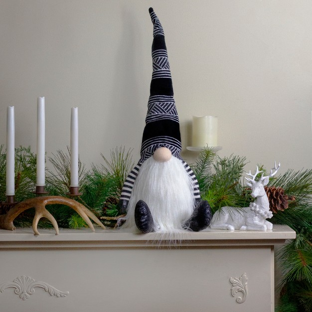 Black And White Gnome Plush Tabletop Christmas Decoration