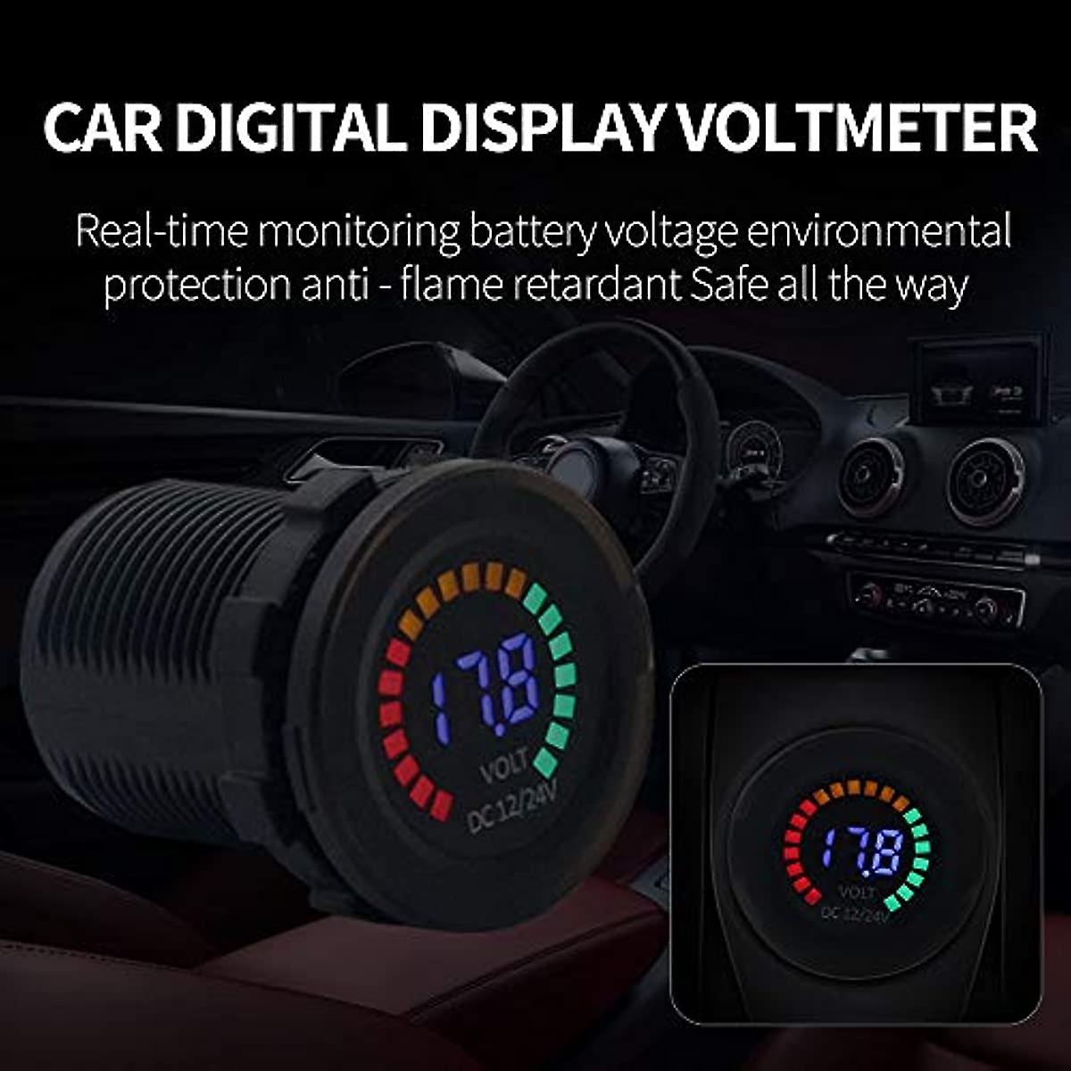 Luchong New 1224v New 1224v Color Led Dc Digital Display Voltmeter With Low Pressure Buzzer Alarm Waterproof Tester Volt Gauge For Car Motorcycle Truc