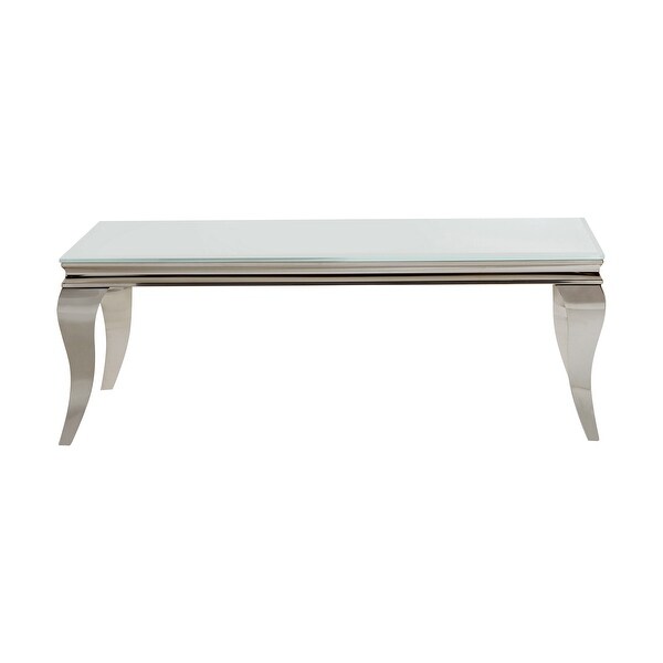 Coaster Furniture Luna White and Chrome Rectangle Coffee Table