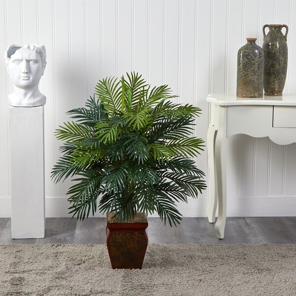 Nearly Natural Areca Polyester Plant with Decorative Planter