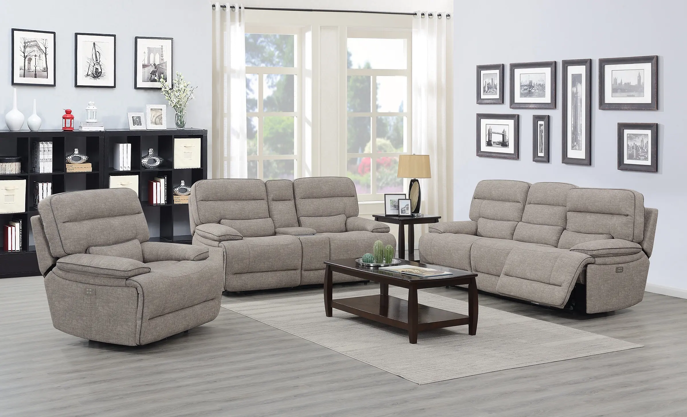 Rock Quarry Gray Power Reclining Sofa