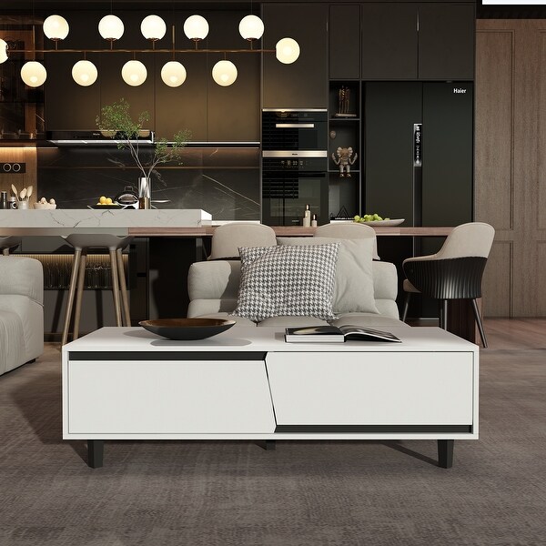 Contemporary Coffee Table with No-Handle Design Hallway Table Console