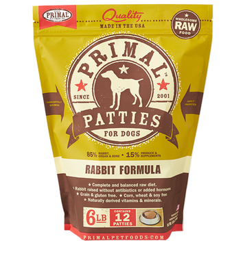 PRIMAL DOG RABBIT PATTIES FROZEN 6LB andndash; Pet Empire and Supplies