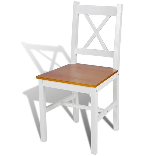 Dining Chairs 4 pcs White Pinewood