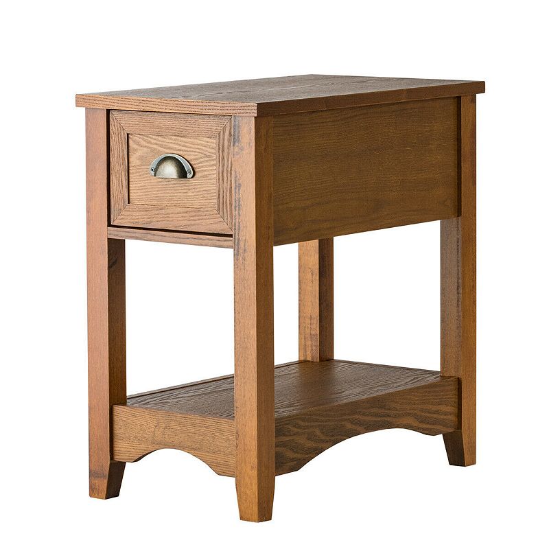 Contemporary Chair Side End Table Compact Table With Drawer Nightstand