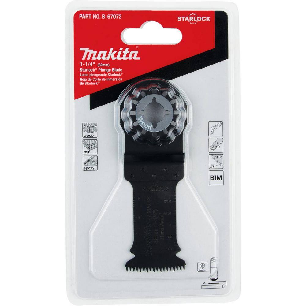 Makita 1-14 in. Starlock Plunge Blade (BiM) 14 TPI B-67072