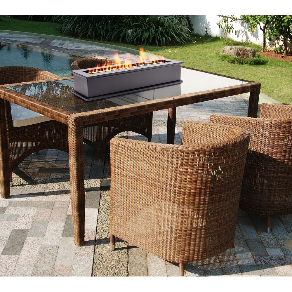 Loom X Outdoor Rectangular Tabletop Gas Fire Pit   N/A