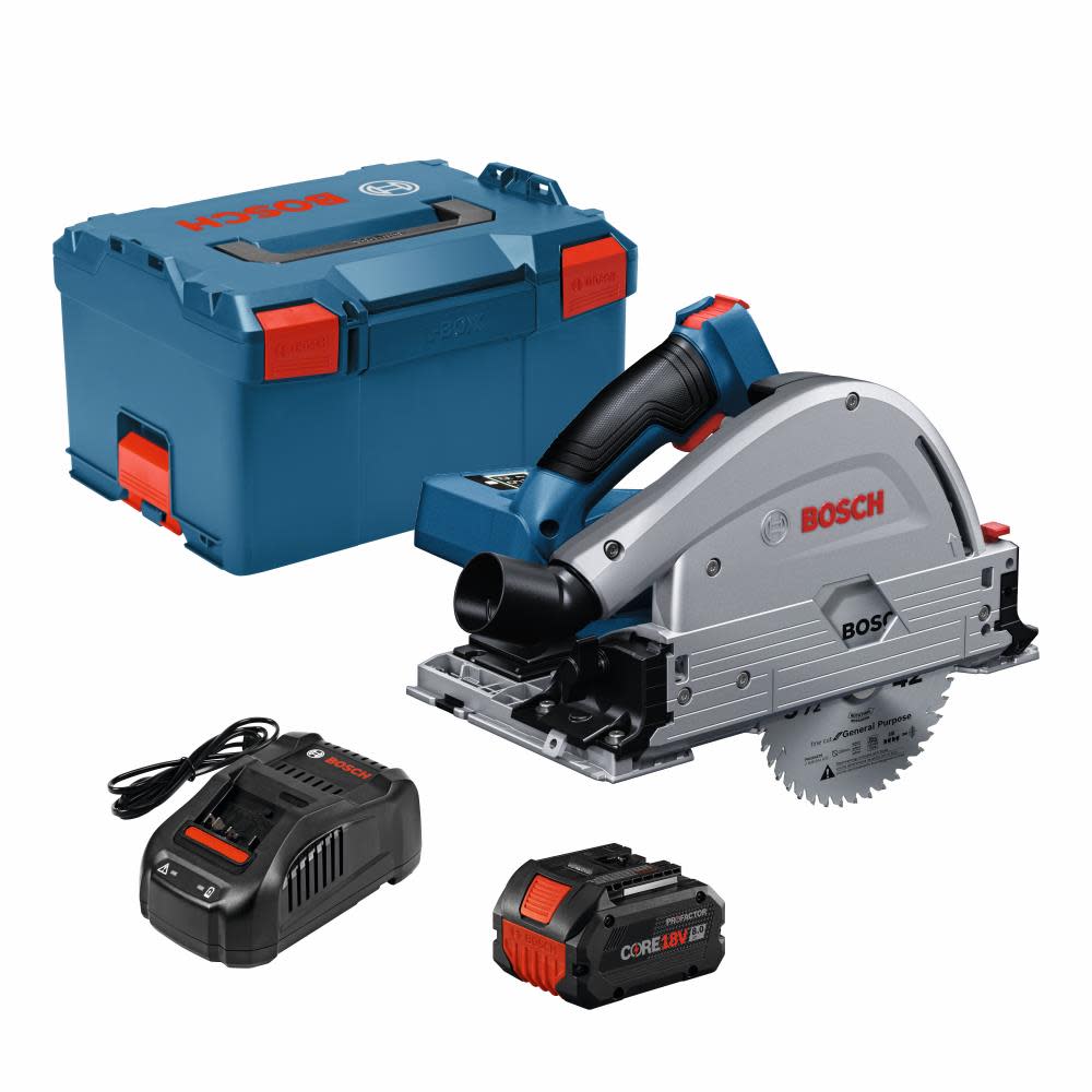 Bosch PROFACTOR 18V Connected-Ready 5-1/2 In. Track Saw Kit with 1 CORE18V 8.0 Ah PROFACTOR Performance Battery ;