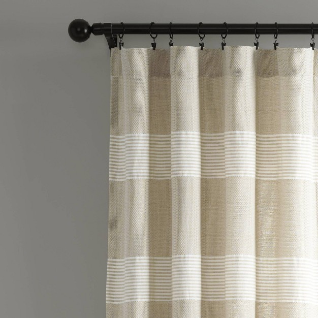 Set Of 2 Farmhouse Tucker Stripe Yarn Dyed Cotton Knotted Tassel Light Filtering Window Curtain Panels Lush D cor