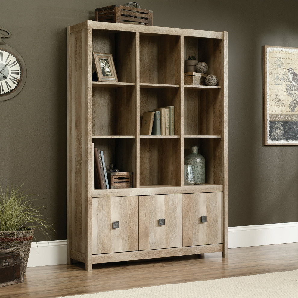 Modern Bookcase  9 Open Cubies  ampLower Cabinet With Pull Handles   Transitional   Bookcases   by Decorn  Houzz