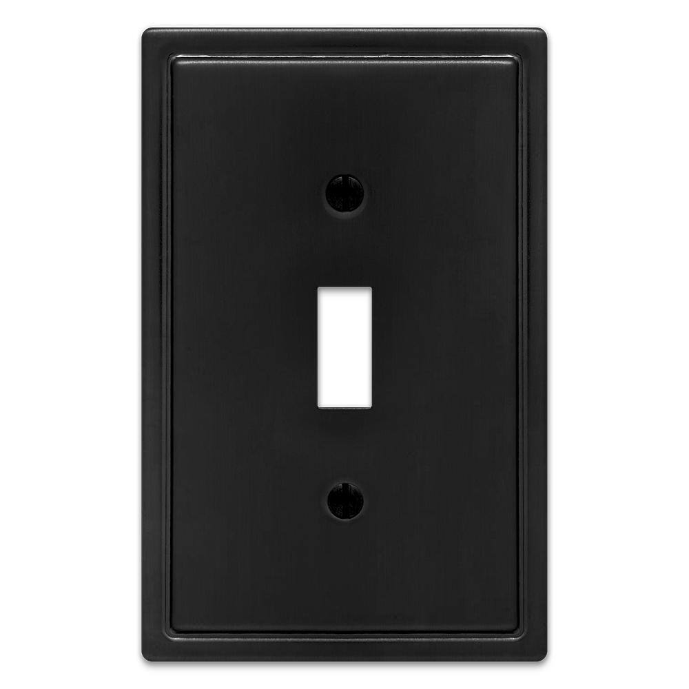 Hampton Bay Sinclair Matte Black 1-Gang Toggle Wall Plate 148TMBHB