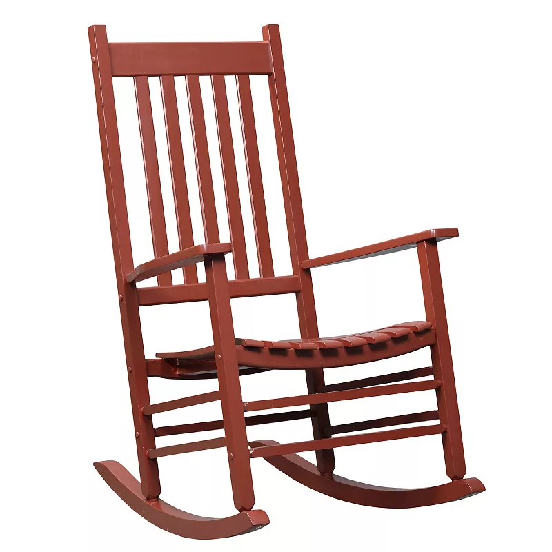 Porch Rocking Chair - Outdoor Patio Wooden Rocking Chair - Black