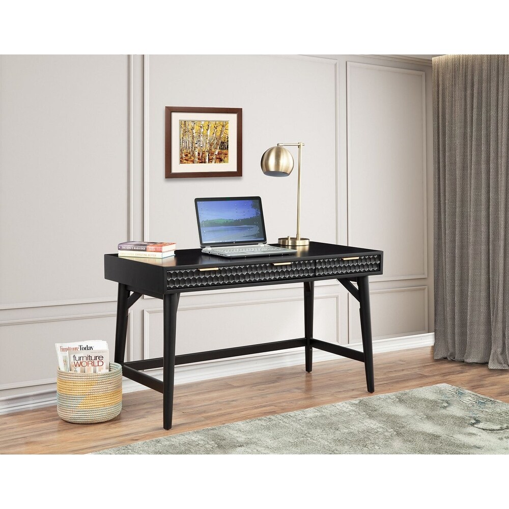 Origins by Alpine Black Pearl Large Desk  Black