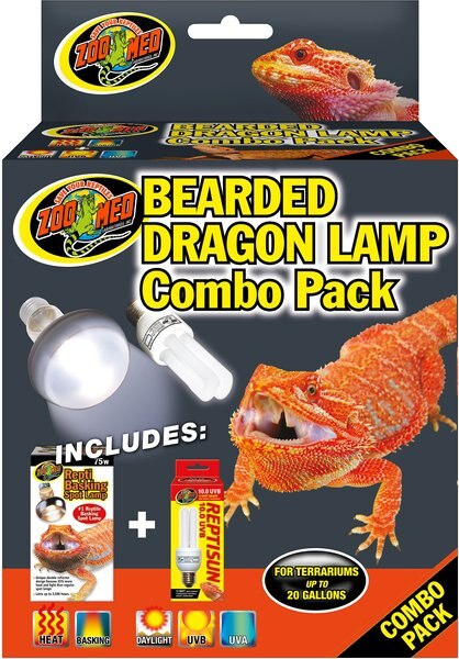 Zoo Med Reptisun 10.0 UVB and Repti Basking Spot Lamp Reptile Terrarium Combo Pack