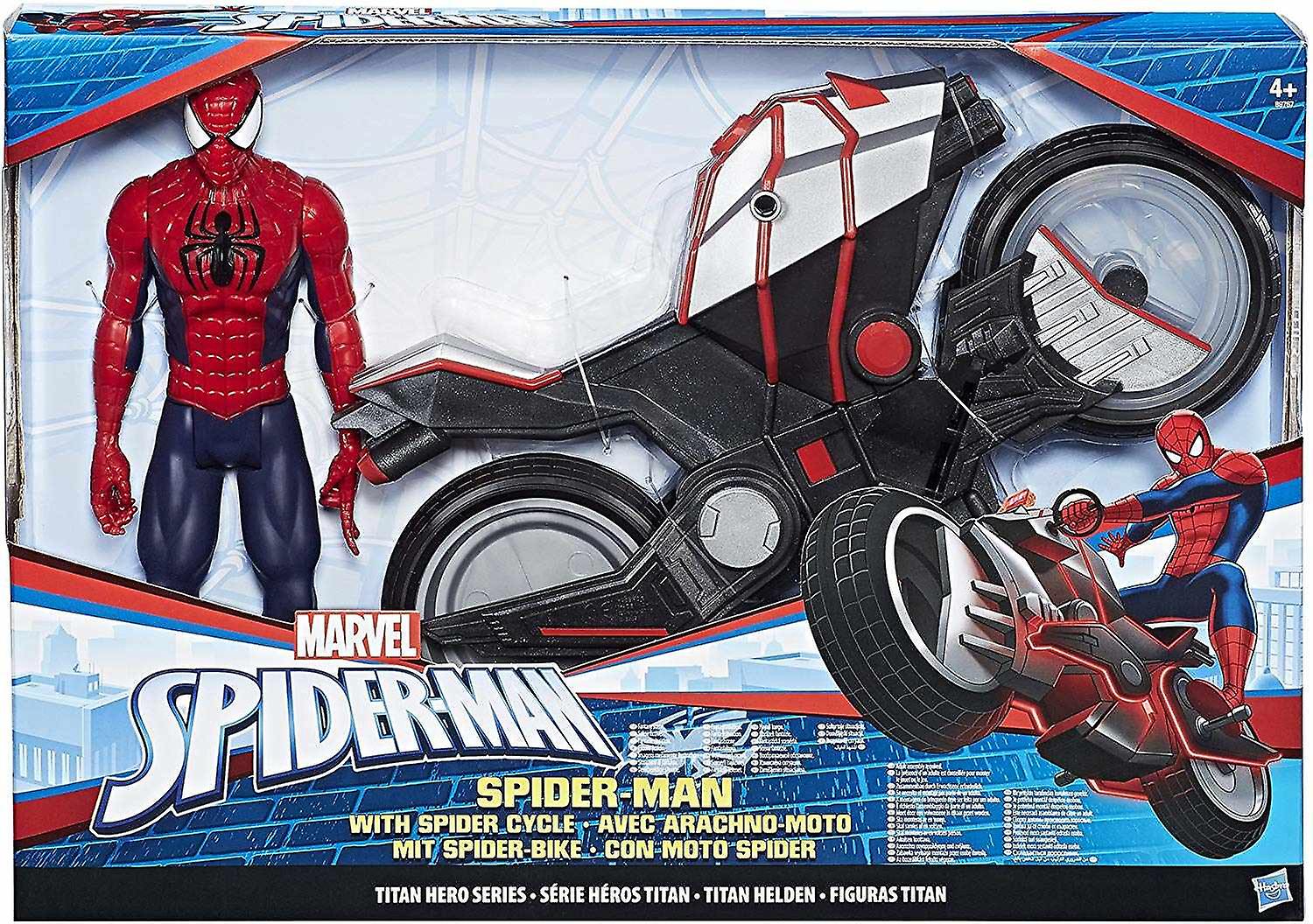 Spider-Man Titan Hero Figure Spider Man With Spider Cycle 30cm