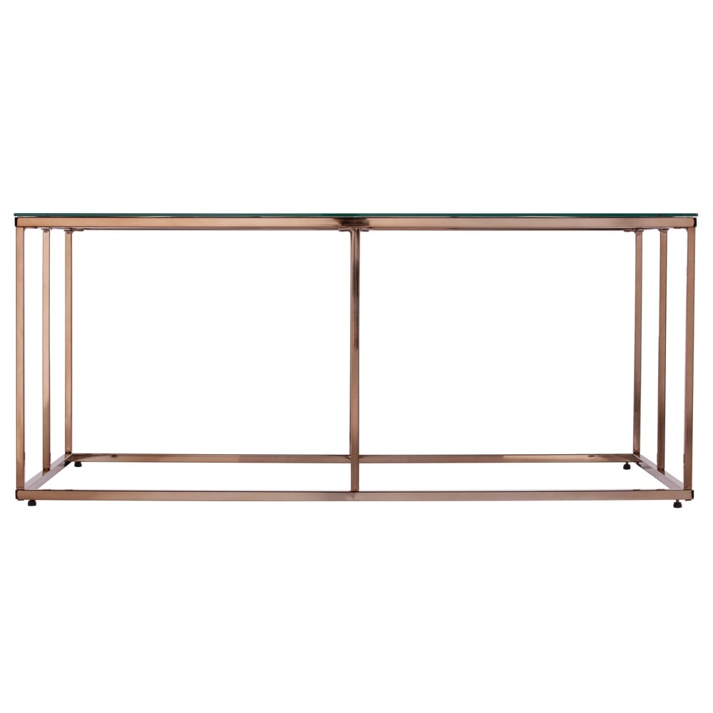 SEI Furniture Nindel Contemporary Glass Top Champagne Metal Coffee Table