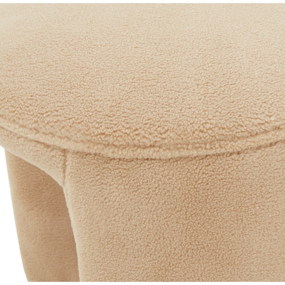 SAFAVIEH Couture Vivie Contemporary Faux Shearling Stool Ottoman