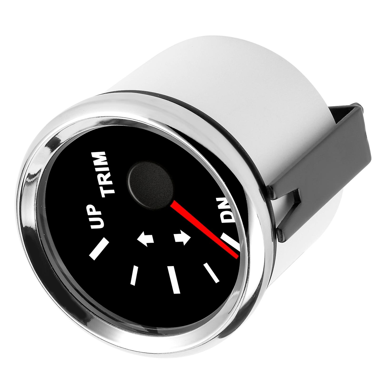 Boat Trim Balance Gauge Meter Ip67 Waterproof With Red Backlight 52mm Ship Yacht Marineblack Dial Silver Cover