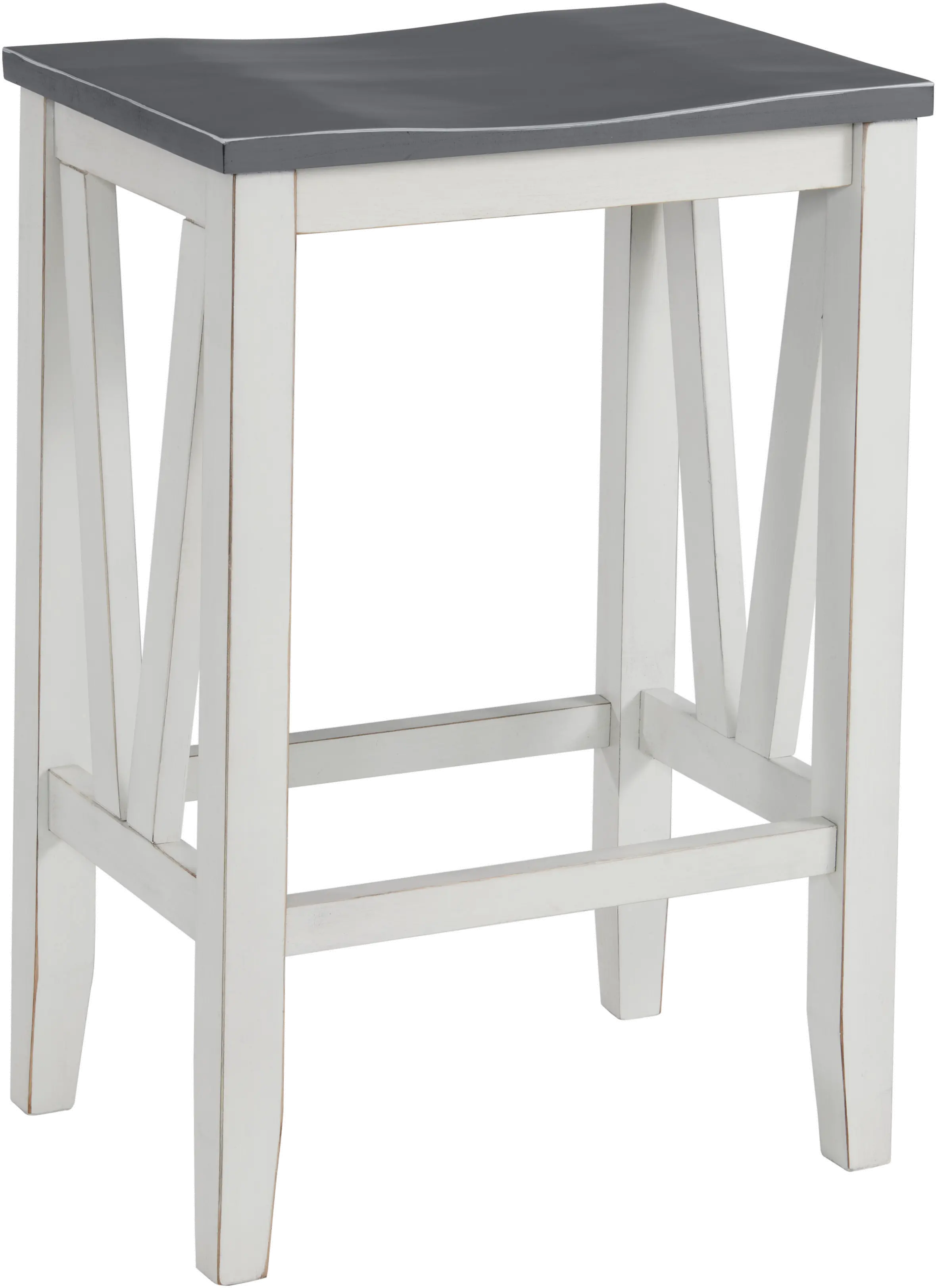 Del Mar White and Gray Sofa Table and Stool Set