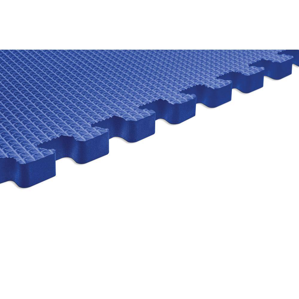 Norsk Blue 24 in. x 24 in. x 0.79 in. Foam Interlocking Reversible Mat (4-Pack) 240479