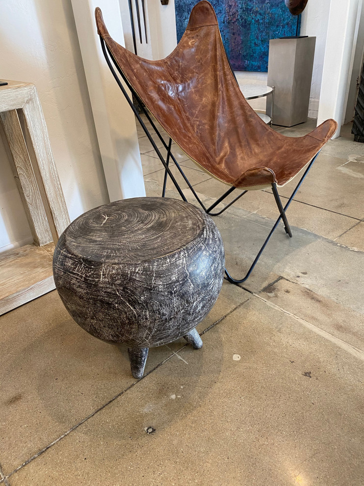 Ebony Washed Kira Stool Table   Rustic   Side Tables And End Tables   by Design Mix Furniture  Houzz