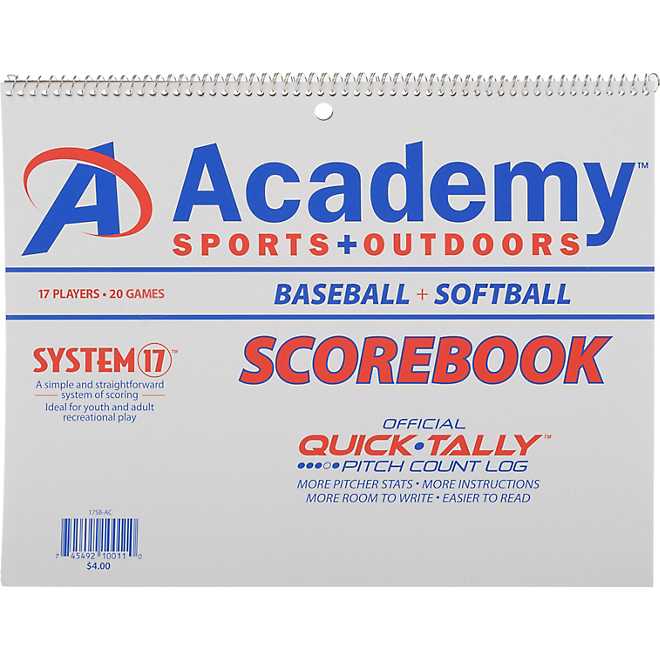 Academy Sports + Outdoors System-17 Scorebook for Baseball and Softball