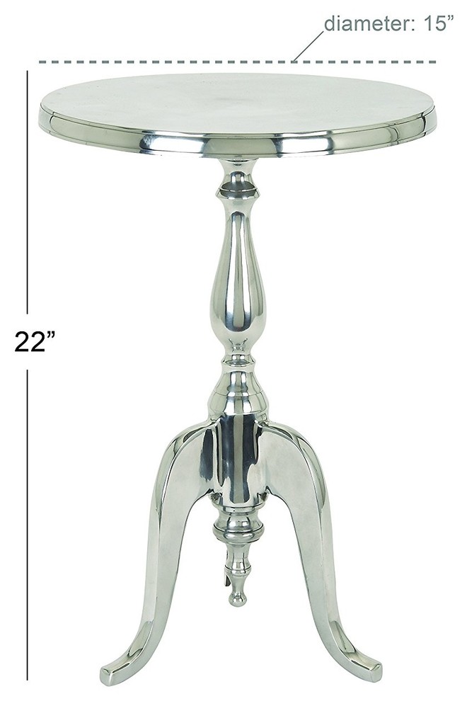 Elegant Aluminum Accent Table  22 quotx15 quot  Silver   Traditional   Side Tables And End Tables   by Imtinanz  LLC  Houzz