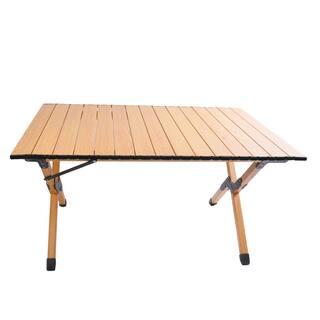 TIRAMISUBEST Portable Rectangular Metal 35.4 in. x 23.6 in. x 19.5 in. Outdoor Picnic Table W227XY70777