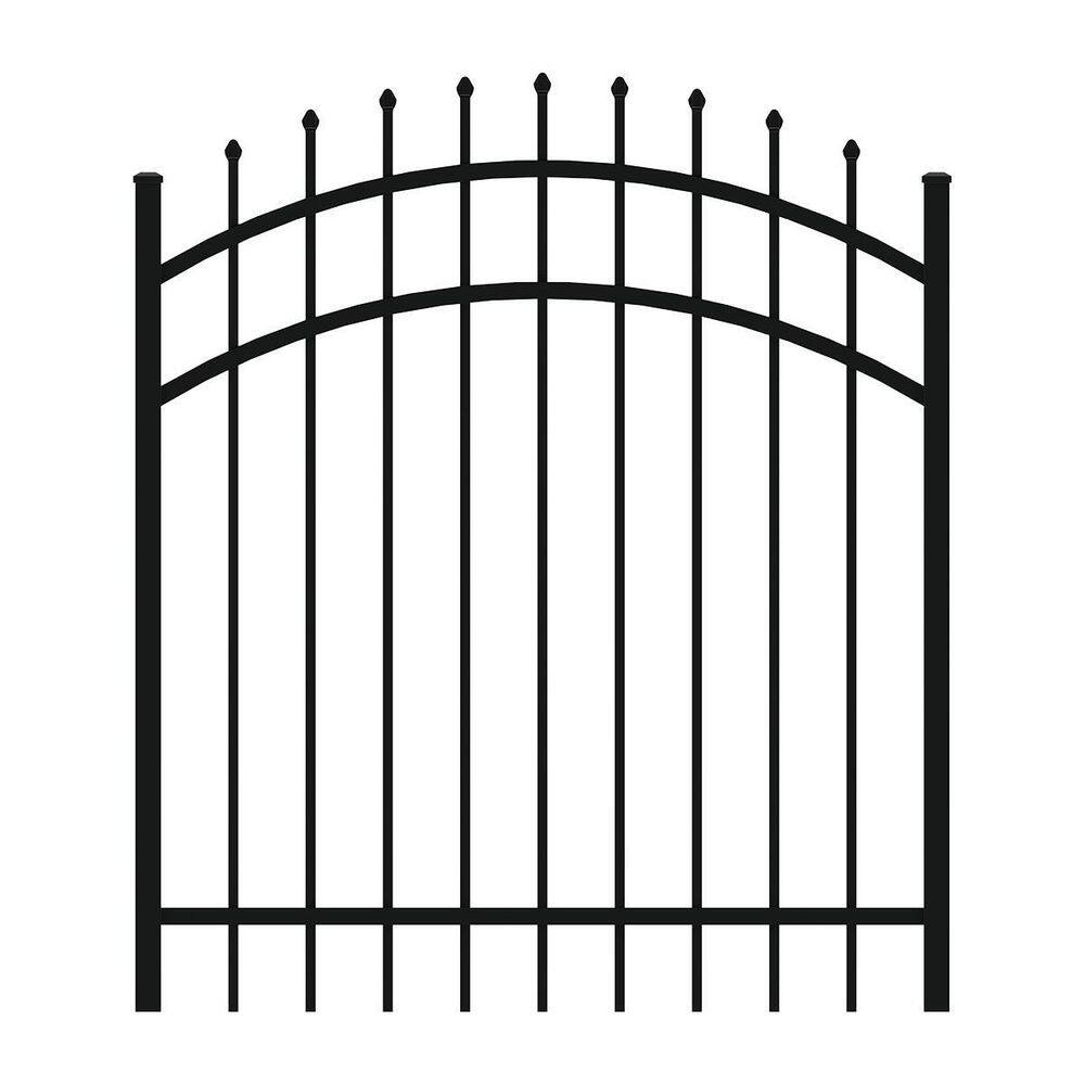 FORGERIGHT Osprey 4 ft. W x 4 ft. H Arched Black Aluminum Fence Gate 882338