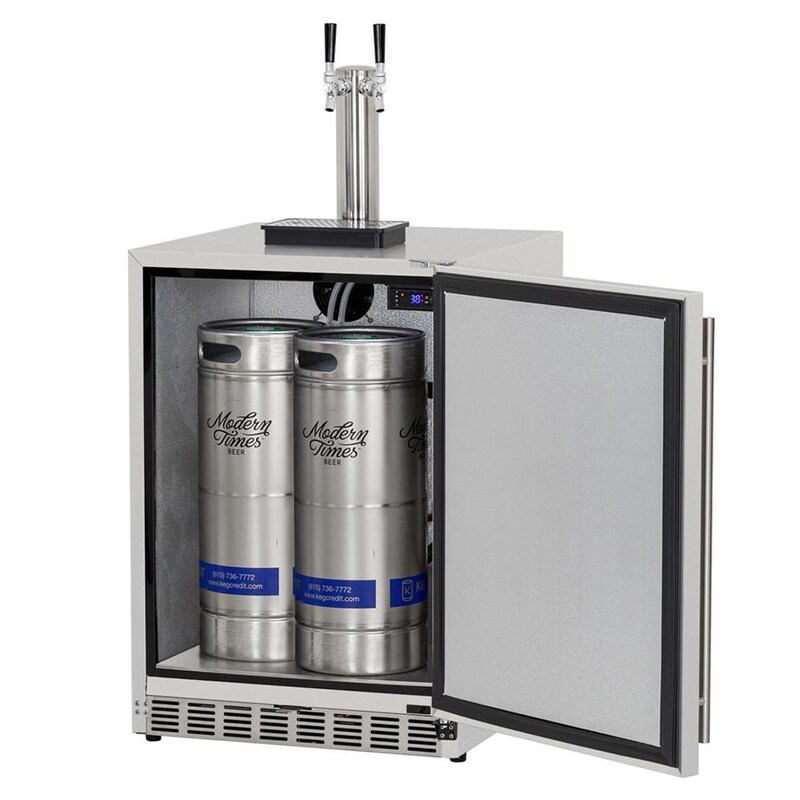 RCS 25-Inch 6.6 Cu. Ft. Outdoor Rated Dual Tap Stainless Steel Kegerator