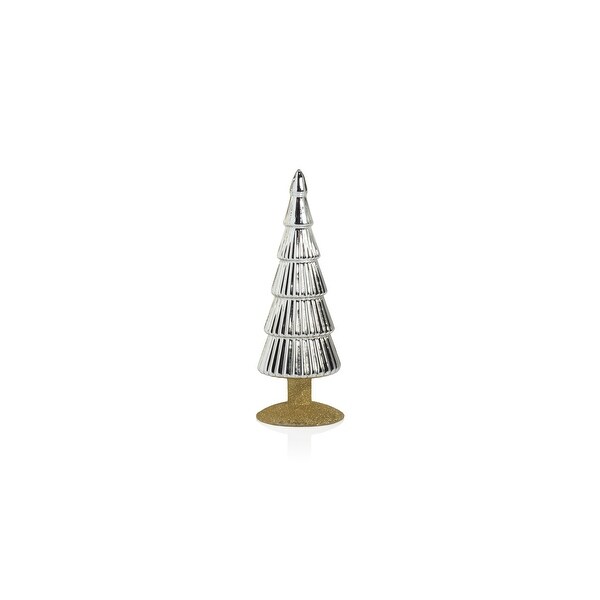 Dembe 9.5 Glass Tree on Gold Glitter Base，Set of 2