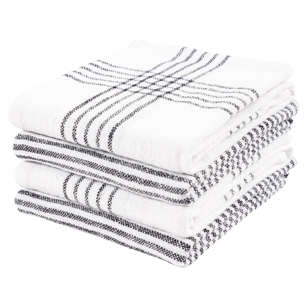 Monoco Relaxed Casual Kitchen Towels  Set of 4