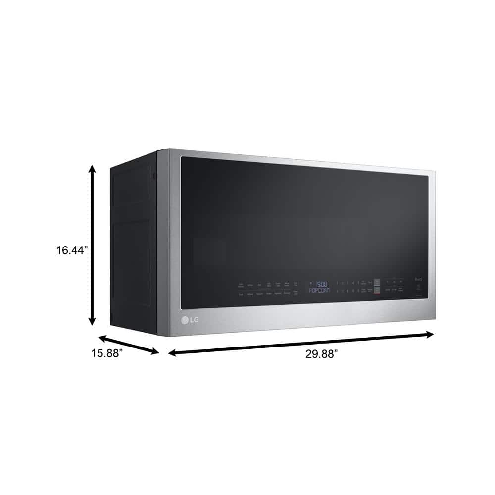 LG Smart 30 in W 2 cu ft Over the Range Microwave with EasyClean 1050Watt in PrintProof Stainless Steel