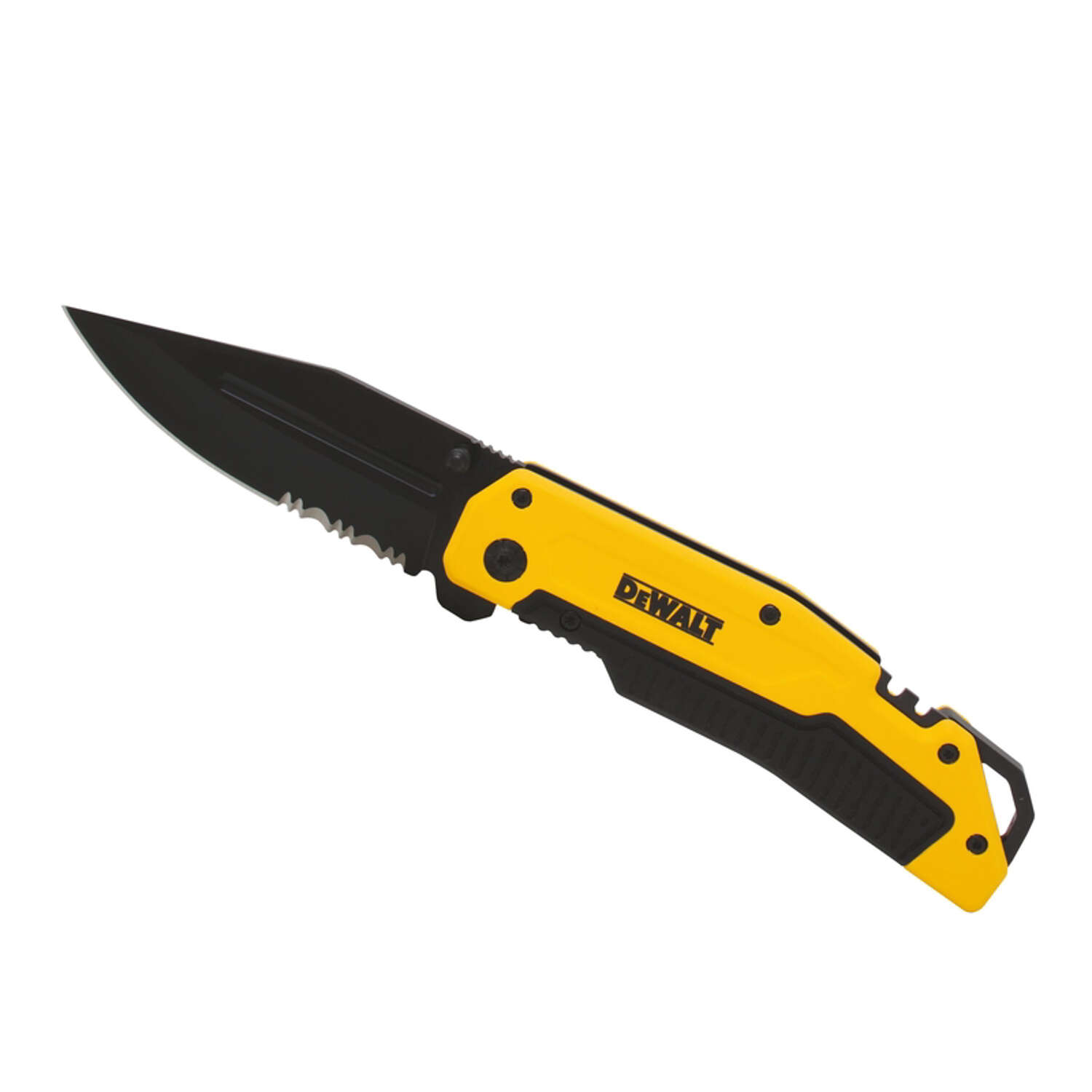 DW Black/Yellow 8CR13MOV Steel 8 in. Premium Pocket Knife