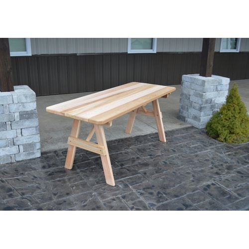 A andamp; L Furniture Western Red Cedar Traditional Picnic Table - Table Only